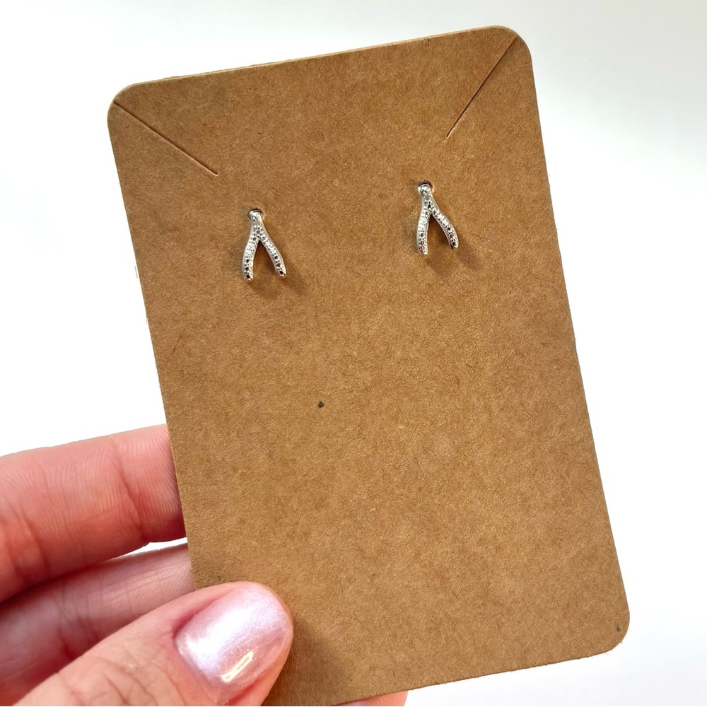 Genuine diamond accent wishbone earrings